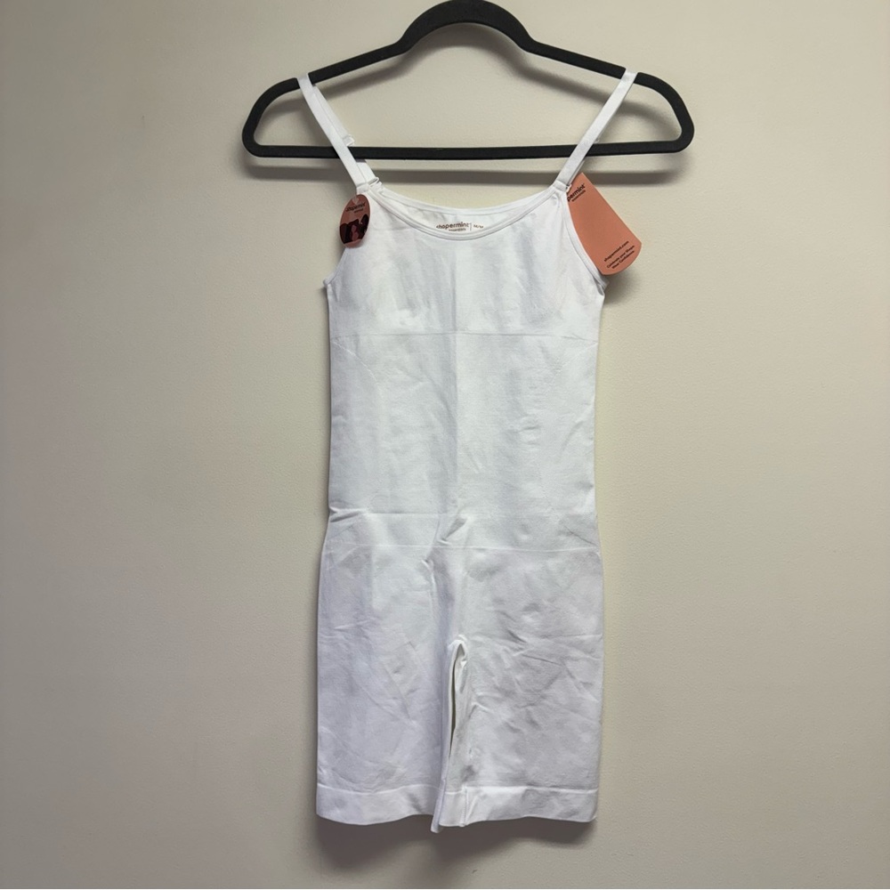 Shapermint White Mid Thigh Bodysuit NWT Size M
